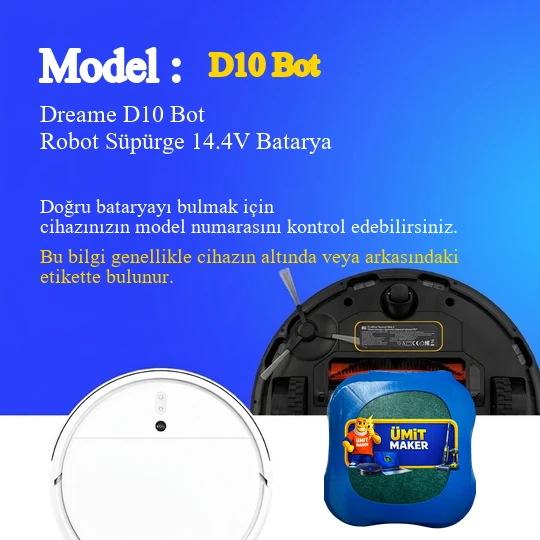 Dreame D10 Bot Robot Süpürge 7000 mAh Batarya - Resim 2