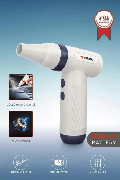 TTB-01 Yüksek Hızlı Turbo 85 000 pm -1100 mAh - 40 W Hava Üfleme Makinası (MAVİ) ürün görseli 1