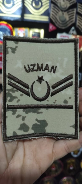 Çöl Desenli Jandarma Uzman Çavuş 1 Kademeli 12 cm x 9 cm Nakış Yeni Model ürün görseli 1