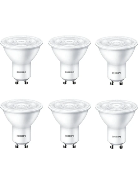 Philips Essential LED 4.7W-50W Beyaz Işık 6500K GU10 220V LED Spot Ampul 6 Adet ürün görseli 1
