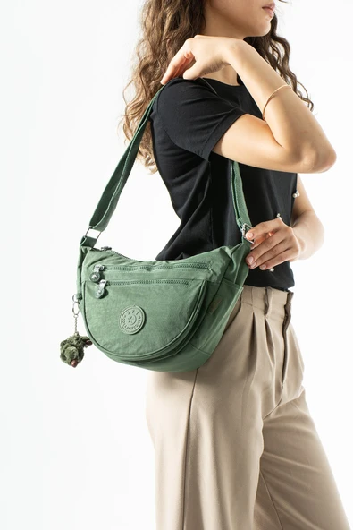 Ultra Hafif, Çok Cepli, Yarım ay (crescent) Çapraz Askılı kol, Omuz Çantası Yeşil Model: 571-7L ürün görseli 1