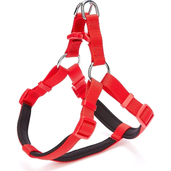 Doggie Konforlu Dokumadan El Yapımı Ronin Model Köpek Göğüs Tasması L-2x55-65cm - Red ürün görseli 1