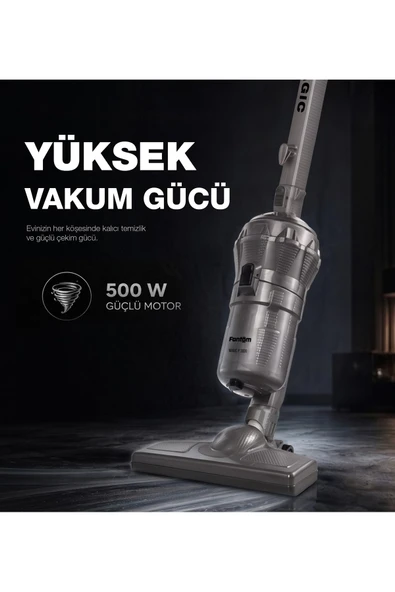 Fantom Magic P 3000 Toz Torbasız Dikey Süpürge Antrasit - Resim 10
