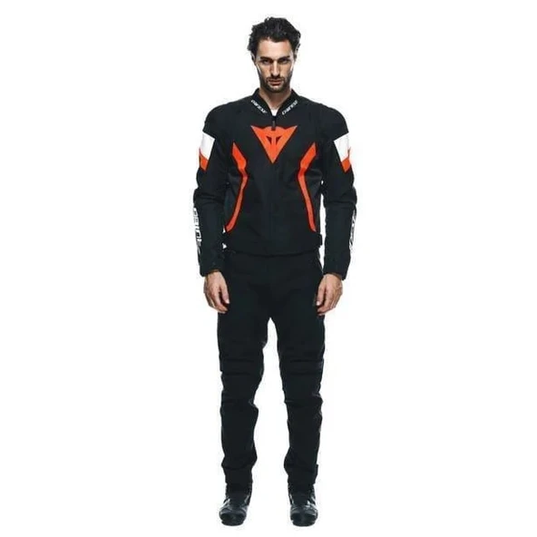 DAINESE AVRO 5 BLACK RED FLUO WHITE CEKET - Resim 4