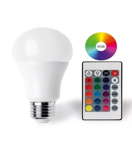 9w E27 Rgb Ve Beyaz Işık Kumandalı Ampul ürün görseli 1