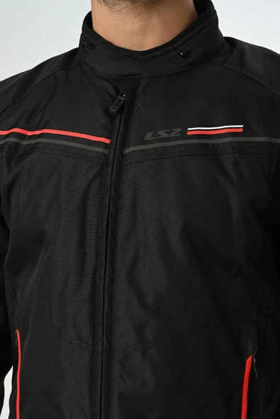LS2 SHADOW MAN JACKET SİYAH KIRMIZI MONT - Resim 7