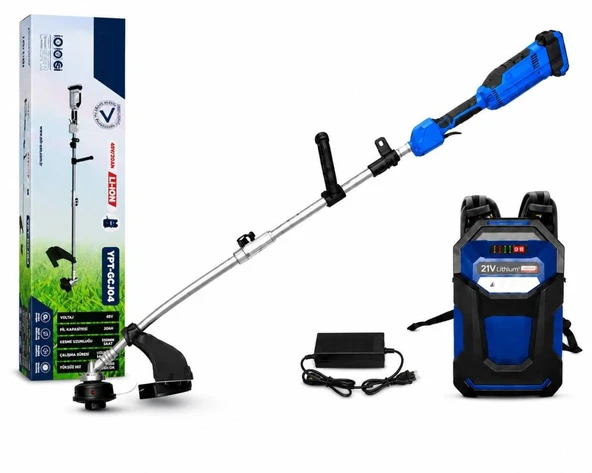 Algaride Akülü Çim Biçme ve Tırpan Makinesi 21V 20Ah Sırt Tipi Bataryalı 350 mm K ürün görseli 1
