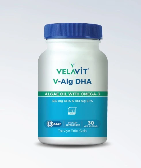 V-Alg DHA - Alg Yağından Elde Edilen DHA ve EPA İçeren 30 Veg Softgel ürün görseli 1
