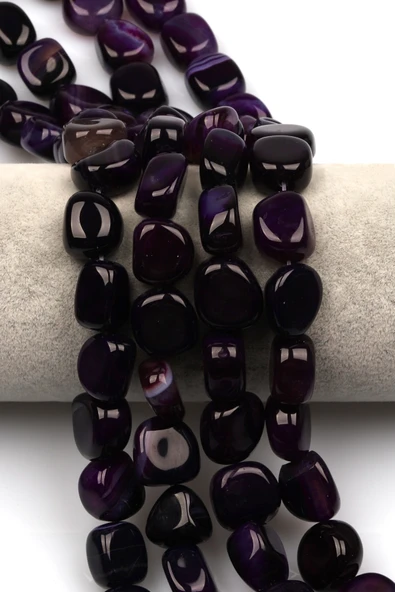Mor Akik Doğal Taş Dizi 13 x 15 mm Özel Kesim - DZ-1333 ürün görseli 1