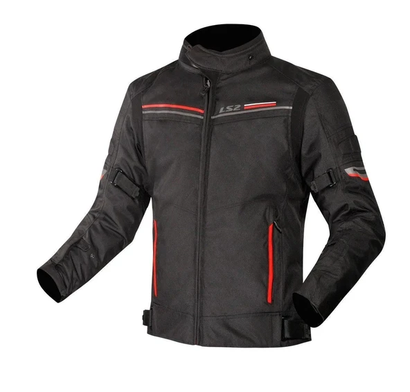 LS2 SHADOW MAN JACKET SİYAH KIRMIZI MONT ürün görseli 1
