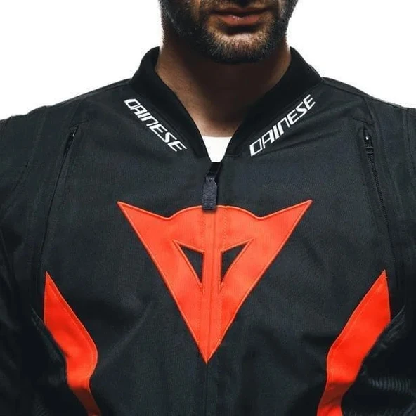 DAINESE AVRO 5 BLACK RED FLUO WHITE CEKET - Resim 6