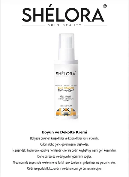 Shelora Skin Beauty Lüks Havyar Sıkılaştırıcı Boyun ve Dekolte Kremi ürün görseli 1