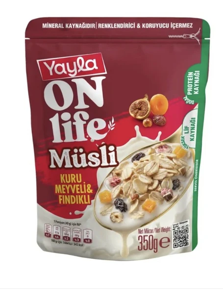 Yayla Onlife Kuru Meyveli Fındıklı Müsli 350 gX2 PAKET ürün görseli 1