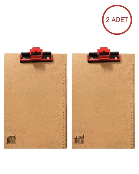 Temel A4 Ahşap Sekreterlik Otomatik Mekanizmalı Kalem Tutma Aparatlı 2li Set ürün görseli 1