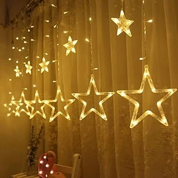Yıldız Sarkıtlı Perde Led Aydınlatma - 3m Genişlik, 8 Modlu, Günışığı Renk,ev Süsleme Işığı ürün görseli 1