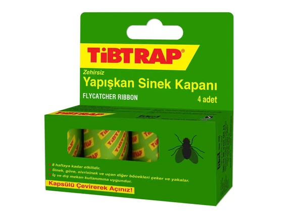 Tibtrap Yapışkan Sinek Kapanı 4 Lü ürün görseli 1