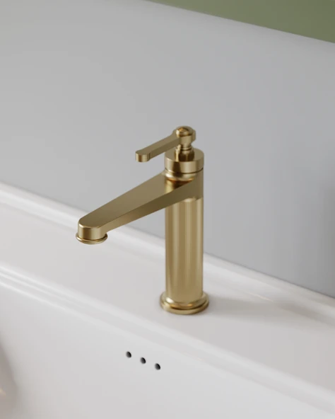 Lidya Lavabo Armatürü Brush Gold - Resim 2