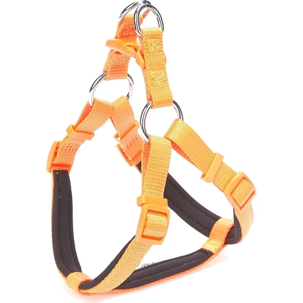 Doggie Konforlu Dokumadan El Yapımı Ronin Model Köpek Göğüs Tasması S-1,5x40-45cm - Orange ürün görseli 1