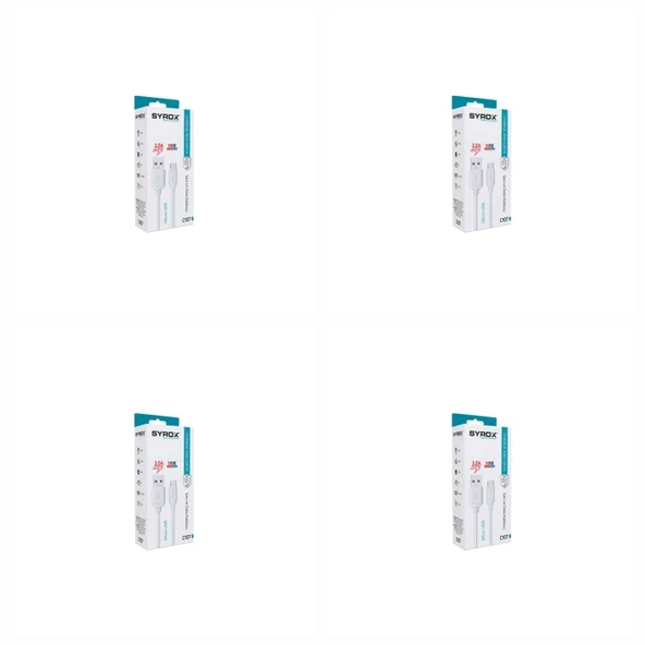 4 Adet - Syrox C107 18W Micro USB Hızlı Şarj & Data Kablosu ürün görseli 1
