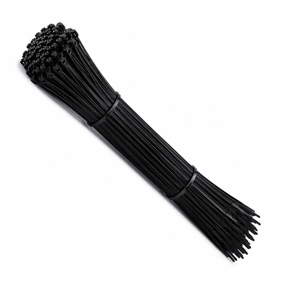 Kablo Bağı Plastik Cırt Kelepçe 4,8x450 mm Siyah 100 Adet Dayanıklı Güçlü Sabitleme Bağı ürün görseli 1