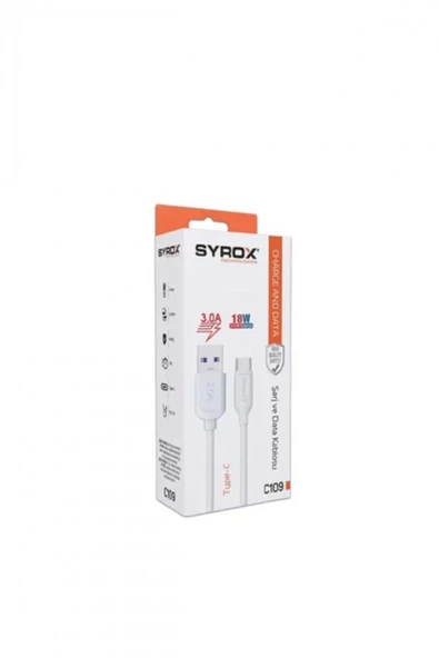 Syrox 3.0a Type -c Şarj Ve Data Kablosu ürün görseli 1
