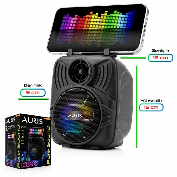 AURIS KLN30 RGB Işıklı Telefon Standlı Bluetooth Hoparlör ürün görseli 1