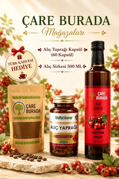 Alıç Kapsülü (60 Kapsül) & Alıç Sirkesi 500 Ml (Türk Kahvesi Hediye) ürün görseli 1