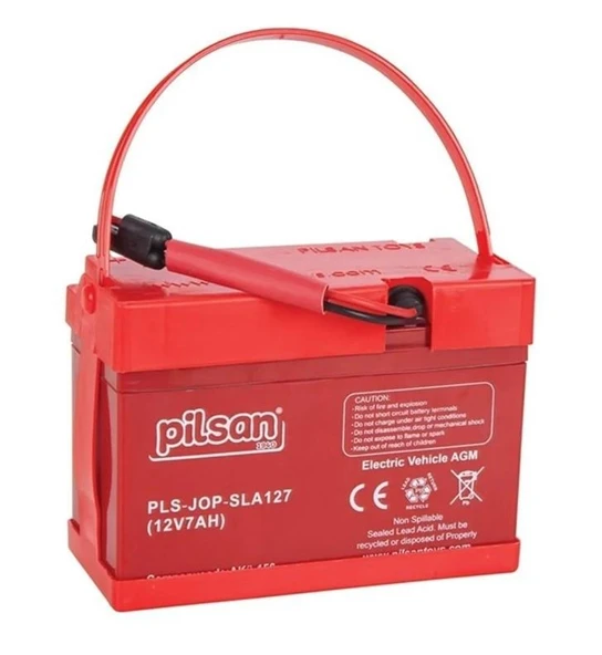 Pilsan 12 Volt 7 Amper Akü 12v7ah Ranger Snappy Orjinal Akülü Araba Aküsü ürün görseli 1