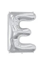 Folyo E Harfi Balon - Gümüş Renk (16 inç / 36 cm) ürün görseli 1