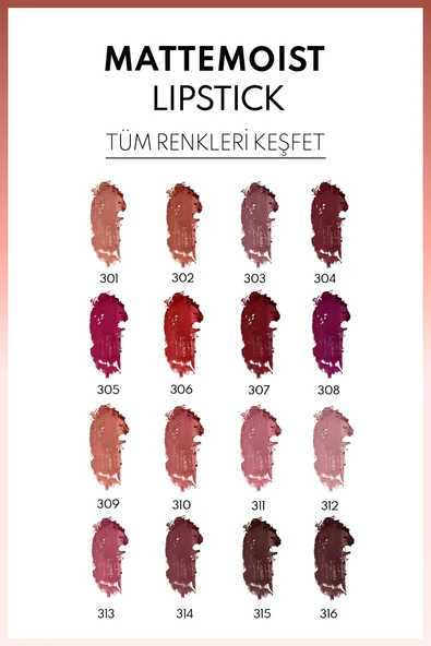 NOTE Mattemoist Lipstick Mat Bitişli Ruj 309 Note Soft - Nude - Resim 3