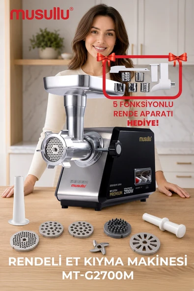 MUSULLU 2700w Rende Seti Hediyeli Et Kıyma Makinesi ürün görseli 1