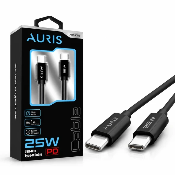 AURIS ARS-CB18 25W USB-C to Type-C PD Kablo ürün görseli 1