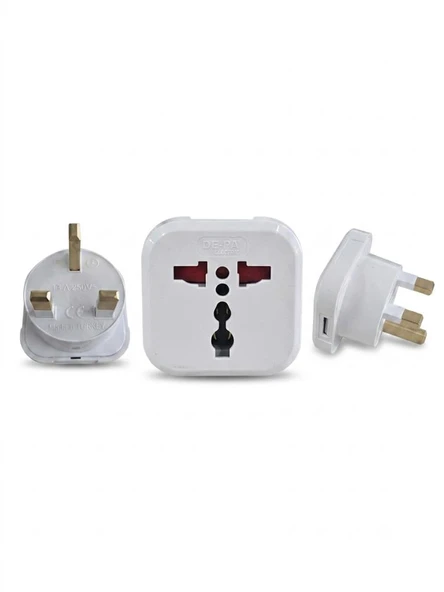POWER ÇEVİRİCİ ADAPTÖR İNGİLİZ  TOPRAKLI  DE-PA 11008 ürün görseli 1