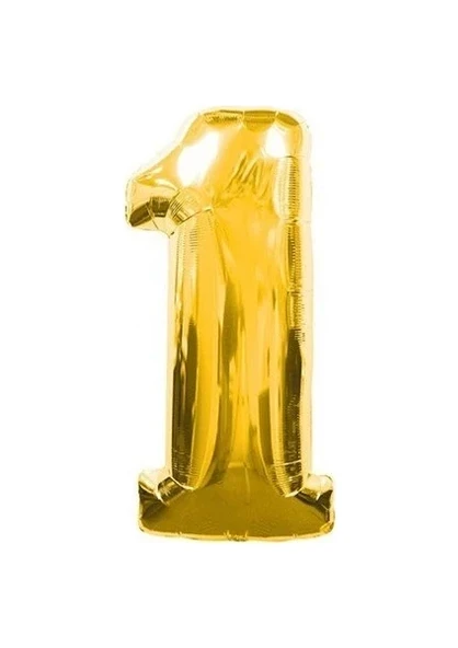 1 Rakamı Folyo Balon Gold Renk 40 CM ürün görseli 1