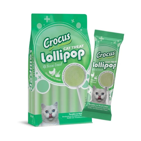 Crocus Tavuklu Ve Kedi Çimli Kedi Lolipop 10x1,4g ürün görseli 1