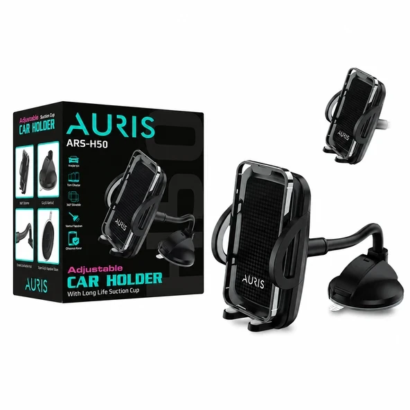 AURIS ARS-H50 Vantuzlu Ayarlanabilir Araç İçi Telefon Tutucu ürün görseli 1