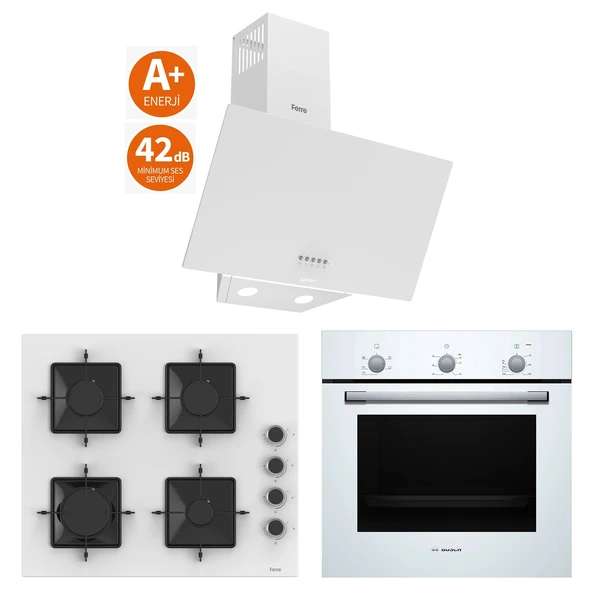 Bosch & Ferre New Daylight 3 lü Ankastre Set - Ultra Sessiz Davlumbaz - 42 dB ( HBF011BV1T - SS206 - D087-SA ) ürün görseli 1