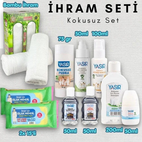 Bambu İhram ve Kokusuz Hac Umre Seti | İhram ve Kişisel Bakım Ürünleri Hazır Set ürün görseli 1