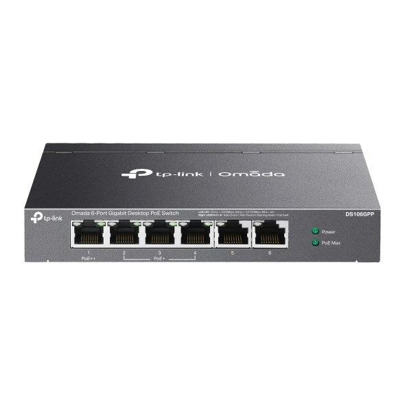 Omada TP-LİNK DS106GPP 6Port 10/100/1000 3Port PoE+ 1Port PoE++ Switch ürün görseli 1
