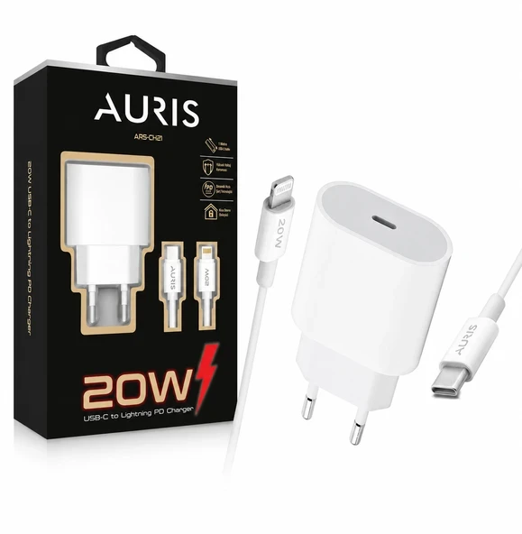 AURIS ARS-CH21 20W USB-C to Lightning PD Hızlı Şarj Seti ürün görseli 1