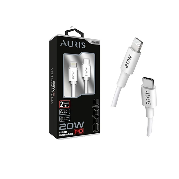 Auris 20W USB C  Lightning Şarj Kablosu 2 Metre ürün görseli 1