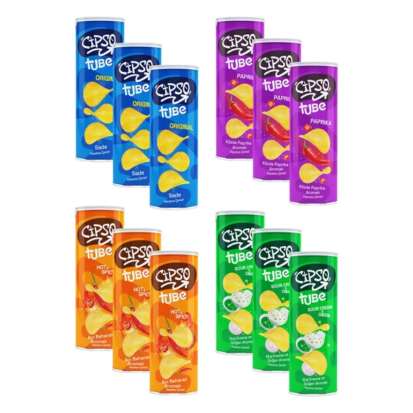 Cipso Tube 160 gr 4 Çeşit 12 li Karma Paket ürün görseli 1