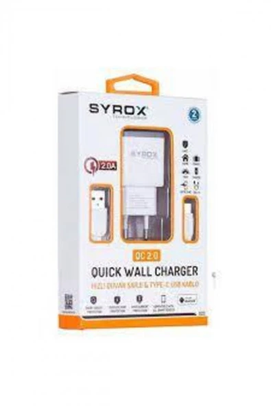 Syrox Q32 Type-C Hızlı Quick Şarj Aleti 3.0A ürün görseli 1