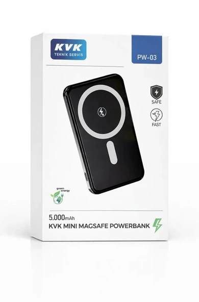 kvk MagSafe Powerbank 5000mAh Kablosuz Manyetik Hızlı Şarj ürün görseli 1