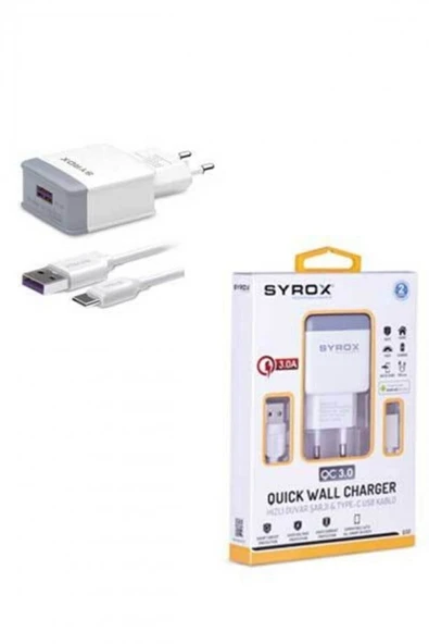Syrox Q32 Type-C Hızlı Quick Şarj Aleti 3.0A ürün görseli 1