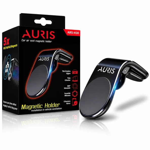 AURIS ARS-H30 Mıknatıslı Metal Araç İçi Telefon Tutucu ürün görseli 1