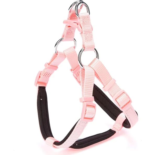 Doggie Konforlu Dokumadan El Yapımı Ronin Model Köpek Göğüs Tasması S-1,5x40-45cm - Pink ürün görseli 1