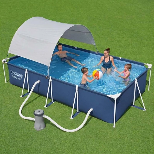 Bestway Steel Pro Prefabrik Yer Üstü Dikdörtgen Havuz 4,00 m x 2,11 m x 81 cm 56405 BW624 ürün görseli 1