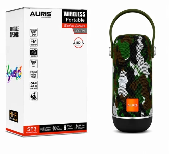 AURIS ARS-SP3 Wireless Portable Speaker ürün görseli 1