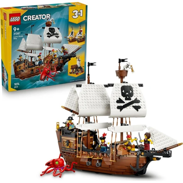 LEGO 31387 Creator 3’ü 1 Arada İkonik Korsan Gemisi ürün görseli 1